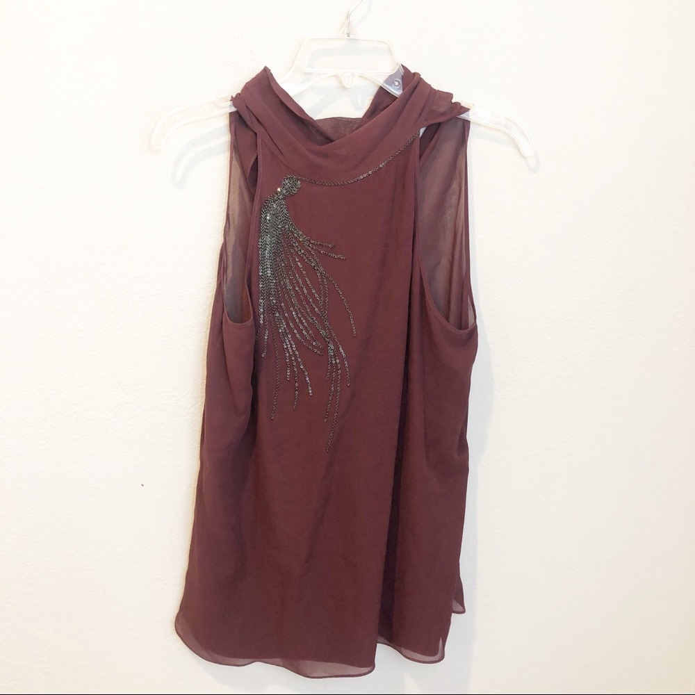 Robert Rodriguez silk‎ Mock Neck Tank